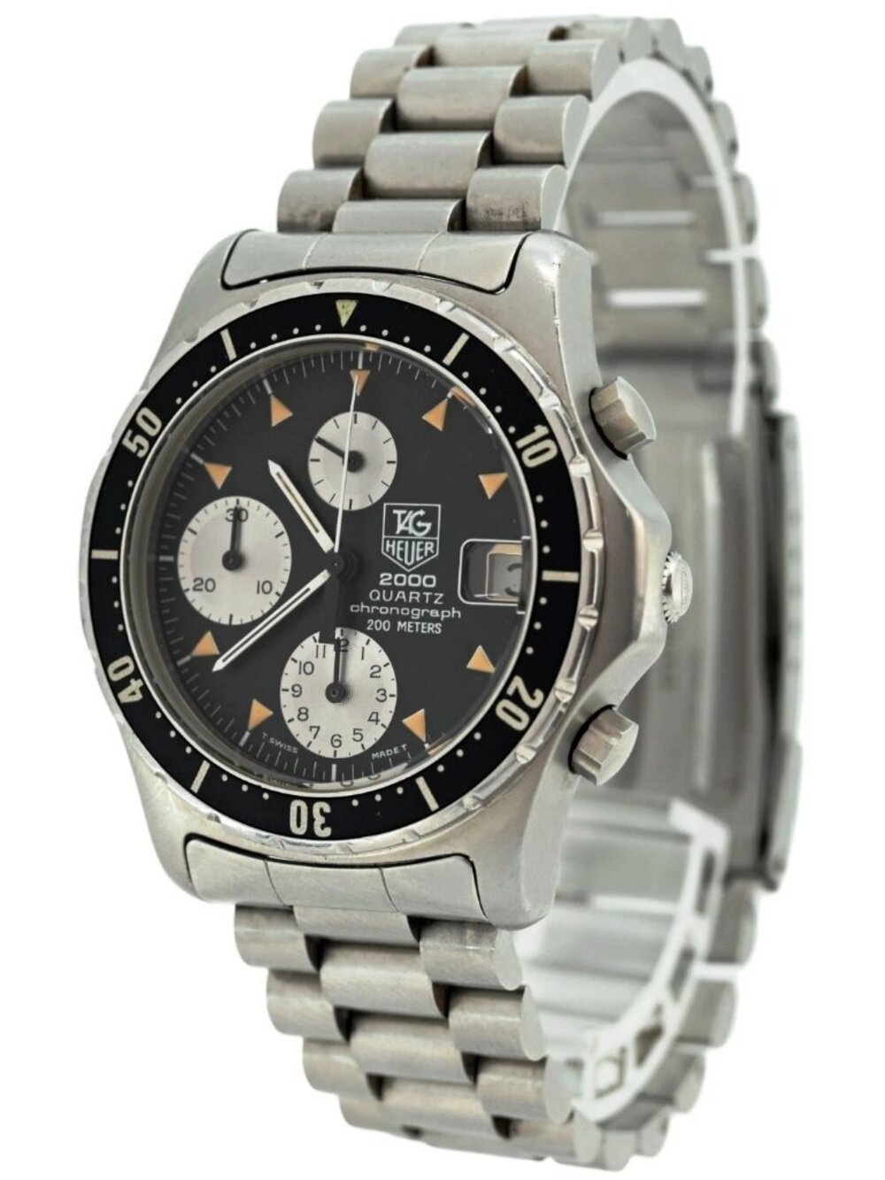 Tag Heuer 37mm Men's 2000 Series Chronograph Black Dial Watch! Ref: 273.006-1!